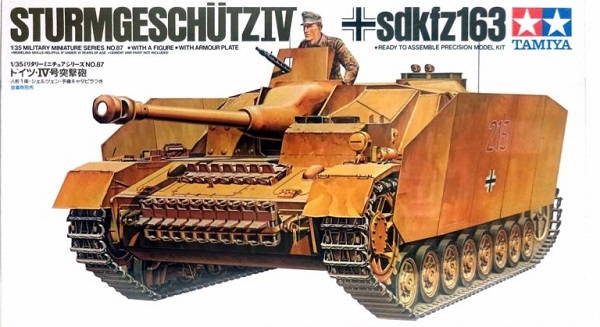 САУ на гусеничном ходу sturmgeschutz iv(sdkfz163) с бронир.гусен.экранами и 1 фигура танкиста 35087 Модель 1 35