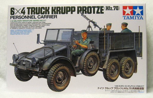 Модель 1:35 Krupp Protze 6X4 (Kfz.70) (Нем. грузовик 3 фигуры, пулемет Mg34) KIT