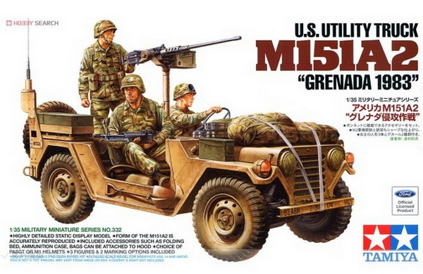 us utility truck m151a2 "grenada 1983", Американский автомобиль с тремя фигурами (kit) 35332 Модель 1:35