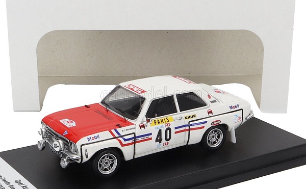 Opel Ascona (Night Version) N 40 Rally Tap (1972) Marie Claude Beaumont - Christine Cicanot, White Red TRFDSN157 Модель 1:43