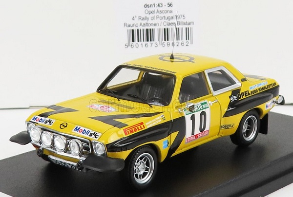 OPEL Ascona (night Version) №10 4th Rally Portugal (1975) R.Aaltonen - C.Billstam, Yellow Black TRFDSN56 Модель 1:43