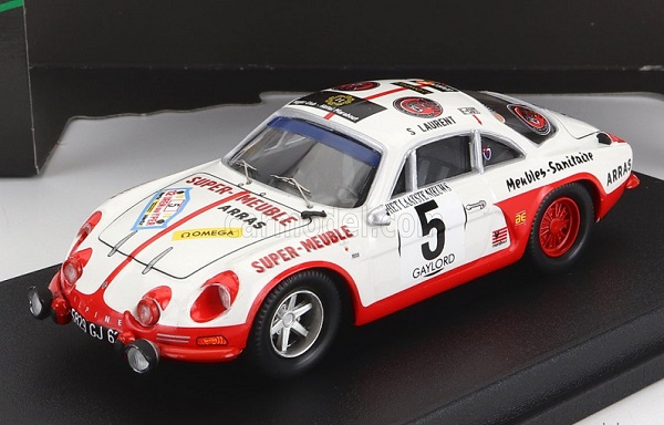 RENAULT Alpine A110 №5 2nd Rally Ypres (1973) S.laurent - P.hammelrath, White Red TRRBE47 Модель 1:43