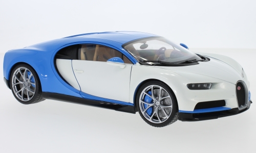 bugatti chiron - white/blue 11010MB-W Модель 1:18