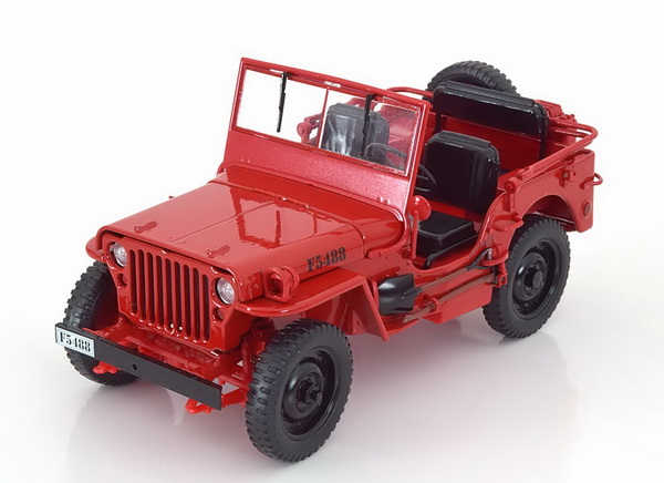 Модель 1:18 Willys 1/4 Ton Army Truck - red