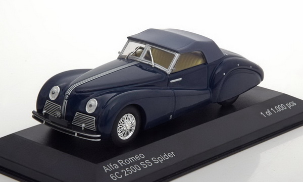 Модель 1:43 Alfa Romeo 6C 2500 SS Spider - dark blue (L.E.1000pcs)