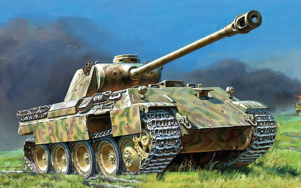 Немецкий средний танк Т-v "Пантера" (клей, кисточки, краски) kit Z3678П Модель 1:35