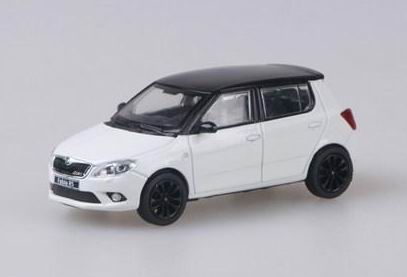 Модель 1:43 Skoda Fabia II RS - white Candy Uni with black roof+black wheels