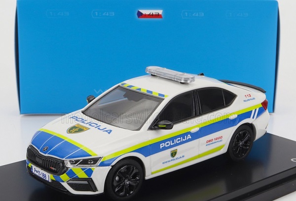 Skoda Octavia Iv Rs Policija (2020), White Blue Yellow 037XA01 Модель 1:43