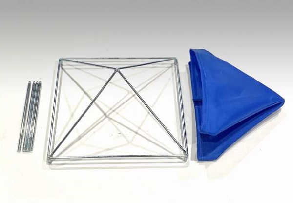 ACCESSORIES CANOPY SET WITH FRAME AND COVER, CHROME BLUE AD38349 Модель 1:24