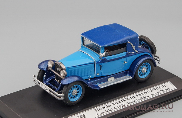 mercedes-benz 10/50 typ stuttgart 260 (w11) cabrio a - 2-tones blue AGM011 Модель 1:43