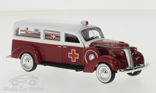 Модель 1:43 Studebaker «Ambulance City Fire Dept.» - red/white