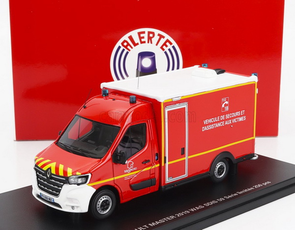 Renault  Master Van WAS Sdis 59 Vehicule De Secours Et D'assistance Aux Victimes Ambulance Sapeurs Pompier 2019 ALERTE0141 Модель 1:43