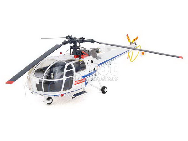 Alouette 3 Hélico Sécurité Civile White/Blue Stripes ALERTE088B Модель 1:43
