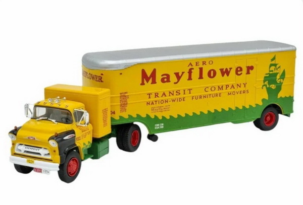 chevrolet 9100 lcf (1956) - aero mayflower transit company - серия «semi-remorque américains» №28 M2276-28 Модель 1:43