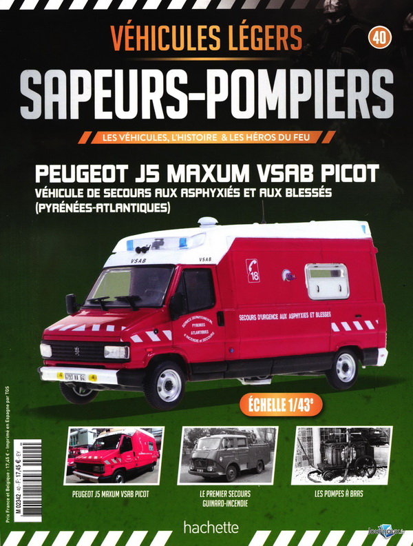 Модель 1:43 Peugeot J5 Maxum VSAB Picot - Véhicule de secours aux asphyxiés et aux blessés (Pyrénées-Atlantiques)