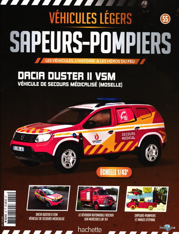 Модель 1:43 Dacia Duster II VSM - Vehicule de secours medicalise (Moselle) - Vehicules Legers Sapeurs-Pompiers № 55