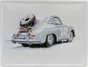 Модель 1:1 3D Metal Plate - Porsche 356A №249 Rallye Monte-Carlo (Largh.Width cm.42 X Alt.Height cm.30)