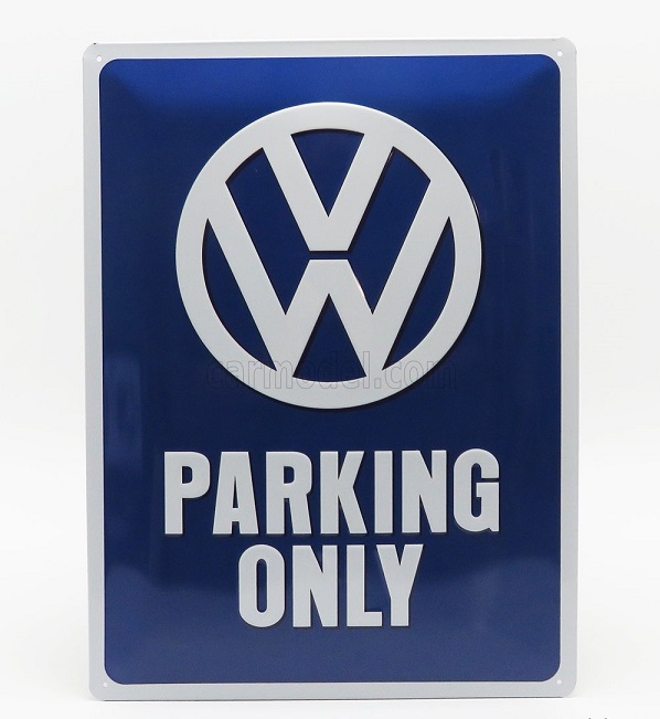 Модель 1:1 3D Metal Plate - Volkswagen Parking Only (Largh.Width cm.30 X Alt.Height cm.40)