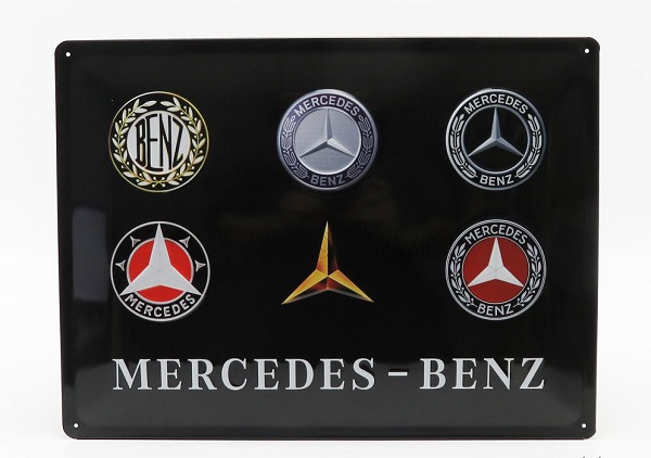 3D Metal Plate - Mercedes-Benz Logo Evolution (Largh.Width cm.40 X Alt.Height cm.30)