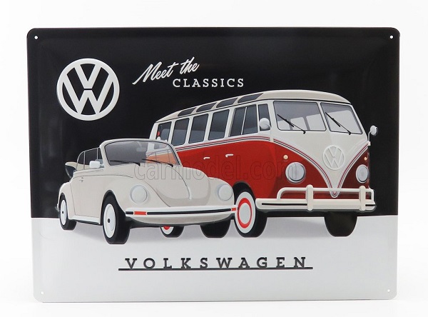 3D Metal Plate - Volkswagen Classic (Largh.Width cm.40 X Alt.Height cm.30)
