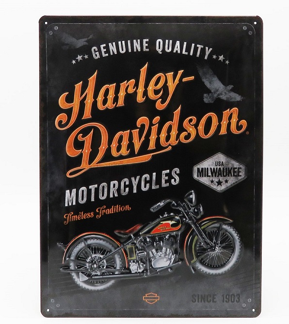 Модель 1:1 3D Metal Plate - Harley-Davidson Timeless Tradition (Largh.Width cm.30 X Alt.Height cm.40)
