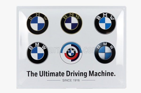 Модель 1:1 3D Metal Plate - BMW Logo Evolution (Largh.Width cm.30 X Alt.Height cm.40)