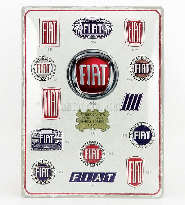 3d metal plate - fiat logo evolution (largh.width cm.40 x alt.height cm.30) 3D23297 Модель 1:1