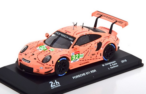Porsche 911 RSR No.92, 24h Le Mans 2018 Pink Pig Christensen/Estre/Vanthoor 98877 Модель 1:43