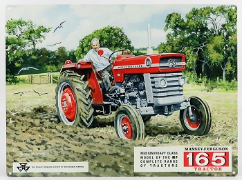 Metal Plate - Massey Ferguson 135 Tractor (Largh.Width cm.40 X Alt.Height cm.30)