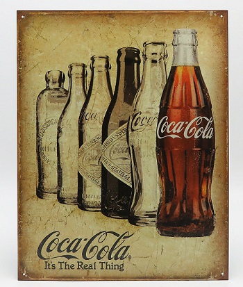 Metal Plate - «Coca-Cola» IT'S THE REAL THING (Largh.Width cm.32 X Alt.Height cm.41)