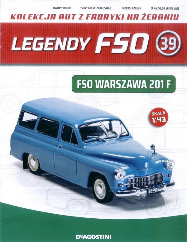 Модель 1:43 FSO WARSZAWA 201 F, Kultowe Legendy FSO 39