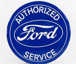 METAL ROUND PLATE - FORD AUTHORIZED SERVICE (DIAMETER cm.30)