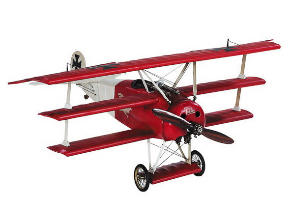 Модель 1:16 Fokker Triplane - Red Baron (размер модели 38,5 x 47 x 19 cm)