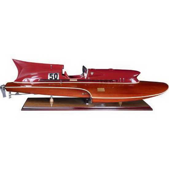 Модель 1:12 Скоростной катер Thunderboat Hydroplane (размер модели 80 x 30 x 23 cm; дерево/металл/кожа)