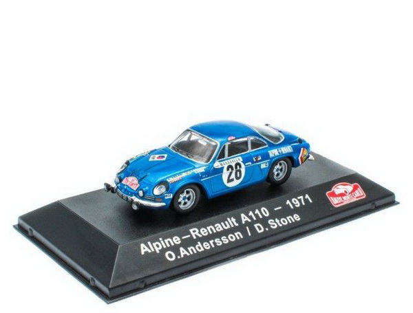 Модель 1:43 Alpine Renault A110 №26 O.Andersson/D.Stone Winner Rally Monte-Carlo 1971