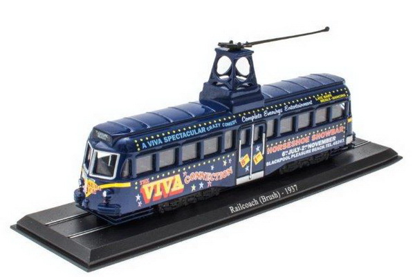 трамвай railcoach (brush) blackpool brush tram 1937 blue 4648103 Модель 1:72