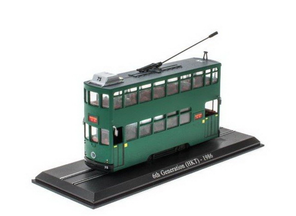 трамвай 6th Generation (HKT) Hong Kong Tram 1986 Green 4648104 Модель 1:72