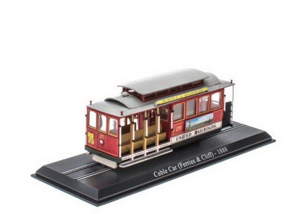 Модель 1:72 трамвай Cable Car (Ferries & Cliff) San Francisco Tram 1888 Red