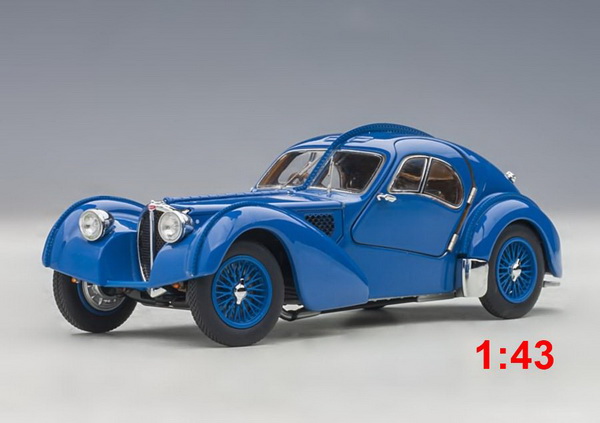 Модель 1:43 Bugatti Type 57SC Atlantic 1938 - blue with wire-spoke wheels