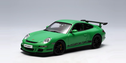 Модель 1:43 Porsche 911 GT3 RS (997) - green/black stripes