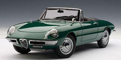 alfa romeo 1600 duetto spider - green without top 70138 Модель 1:18
