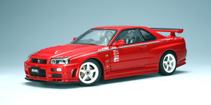 Модель 1:18 Nissan Skyline GT-R (R34) Nismo R-Tune - active red
