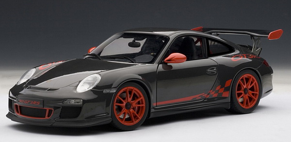 Модель 1:18 Porsche 911(997) GT3 RS - grey-black/red stripes