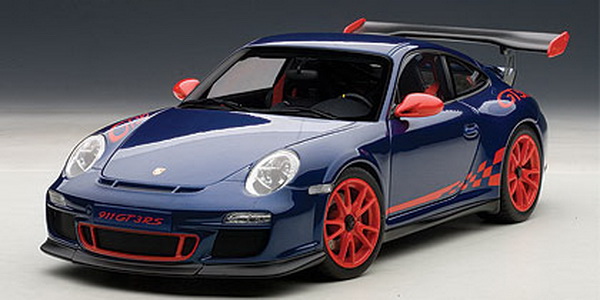 Модель 1:18 Porsche 911(997) GT3 RS - blue/red stripes
