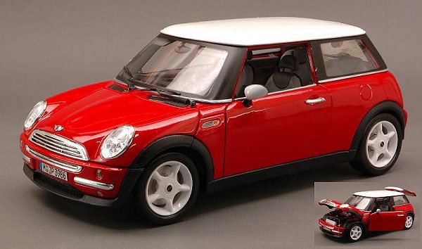Модель 1:18 Mini Cooper - red/white