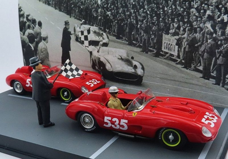 Ferrari 315S #535 Taruffi + #532 Von Trips Mille Miglia 1957 Winner + 2nd