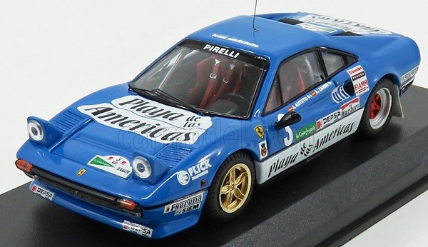 FERRARI 308 Gtb N 3 Rally El Corte Ingles 1985 A.zanini, Light Blue White BEST9428/2 Модель 1:43