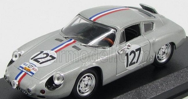 PORSCHE Abarth Coupe N 127 Tour De France 1961 Bouchet - Aury, Silver BEST9580 Модель 1:43