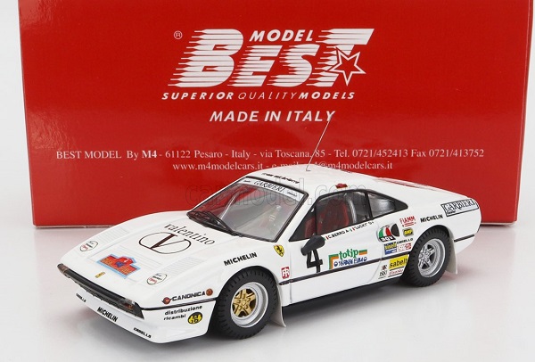 FERRARI 308 Gtb Gr.4 №4 Rally D'elba (1984) Lucky - Berro, White BEST9846 Модель 1:43