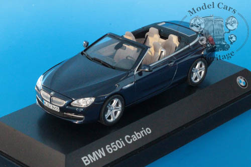 Модель 1:43 BMW 650i Cabrio (F12) - deep sea blue